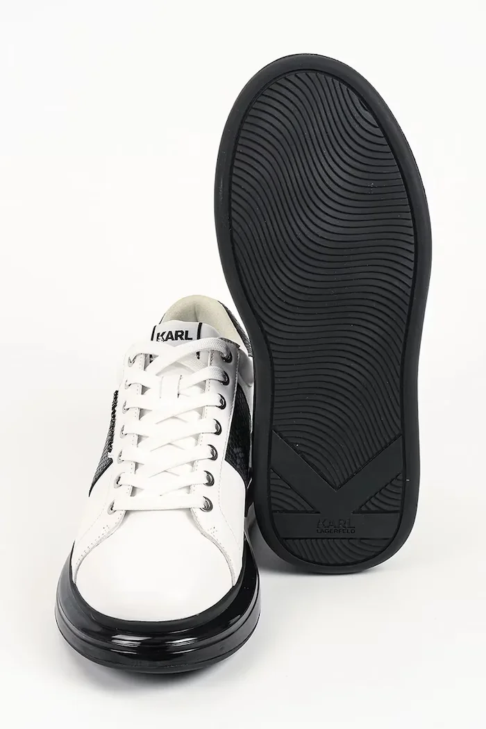 Karl Lagerfeld Kapri маратонки мъжки от кожа бели KL52684