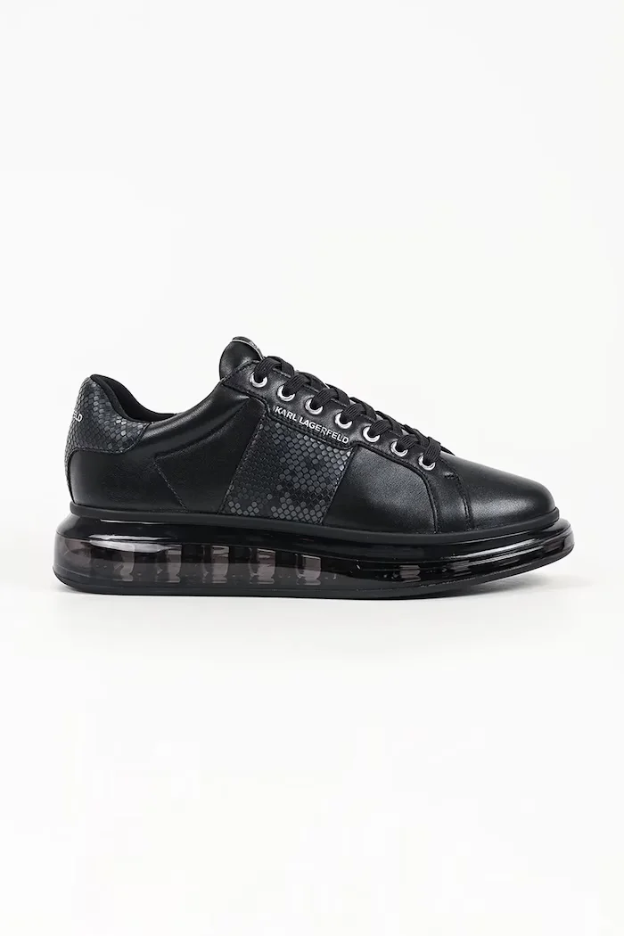 Karl Lagerfeld Kapri маратонки мъжки от кожа черни KL52684