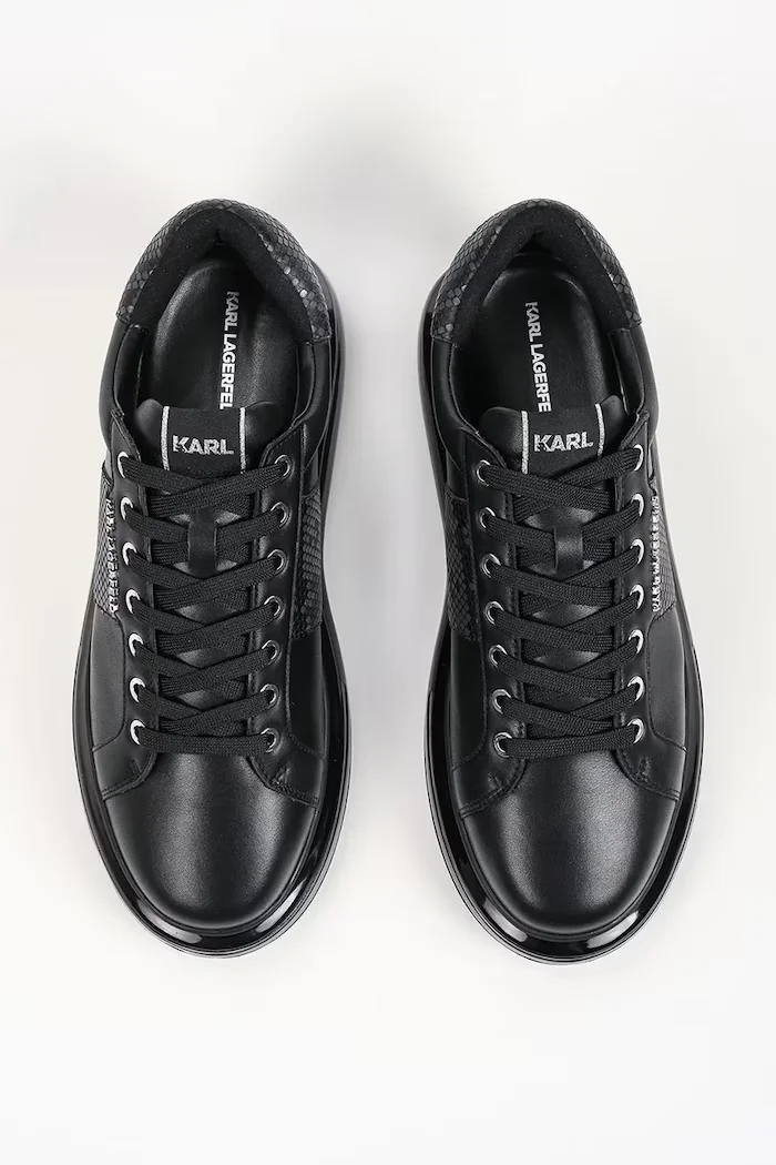 Karl Lagerfeld Kapri маратонки мъжки от кожа черни KL52684