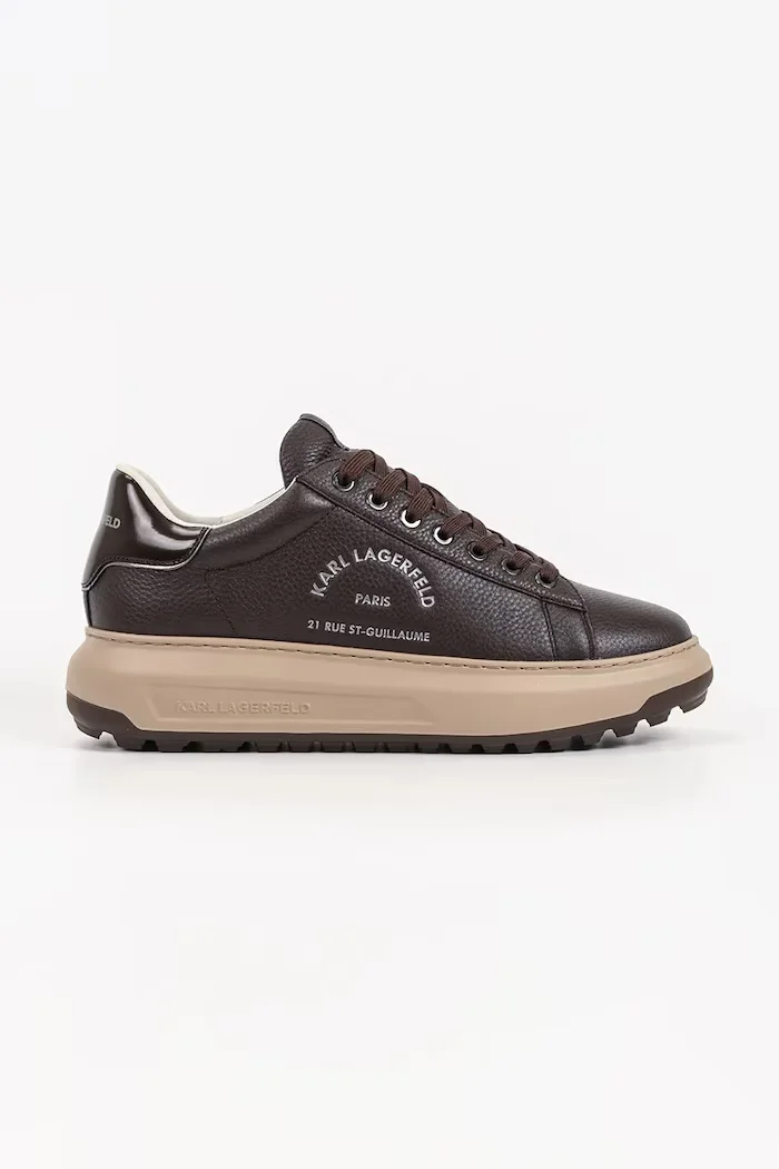 Karl Lagerfeld Kapri маратонки мъжки от кожа черни KL57538A
