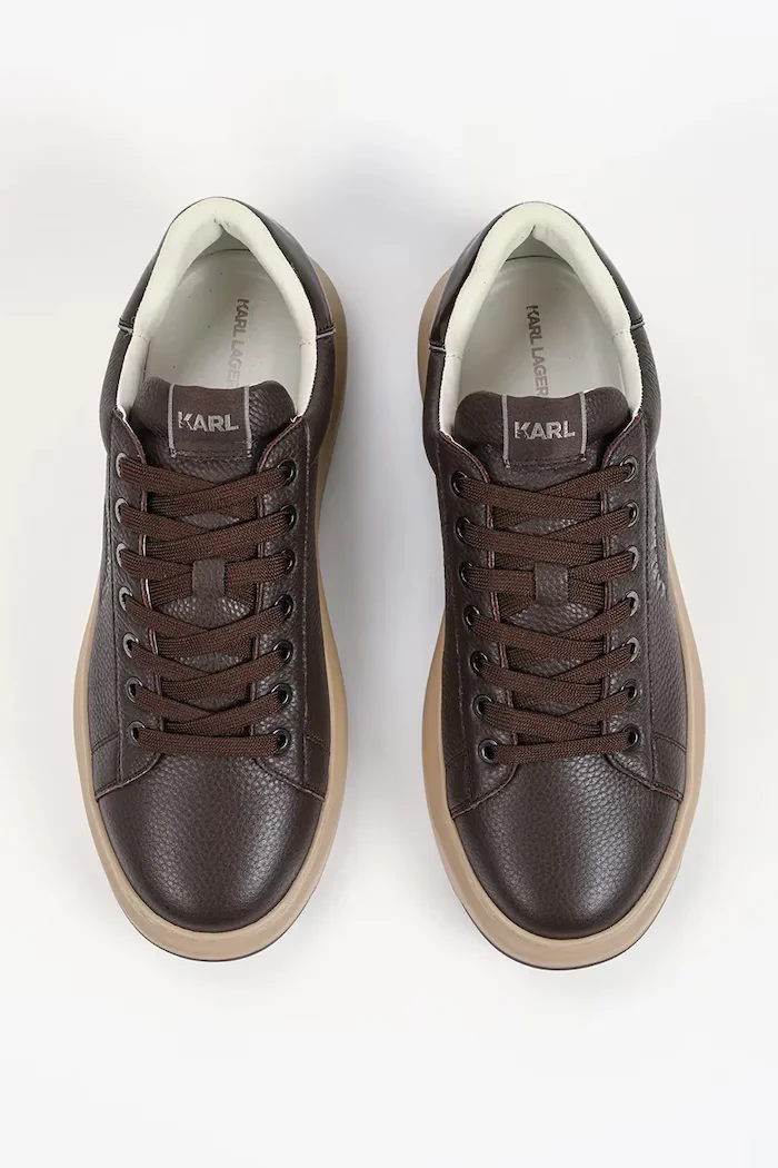 Karl Lagerfeld Kapri маратонки мъжки от кожа черни KL57538A