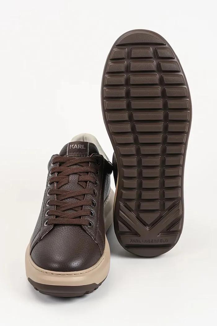 Karl Lagerfeld Kapri маратонки мъжки от кожа черни KL57538A