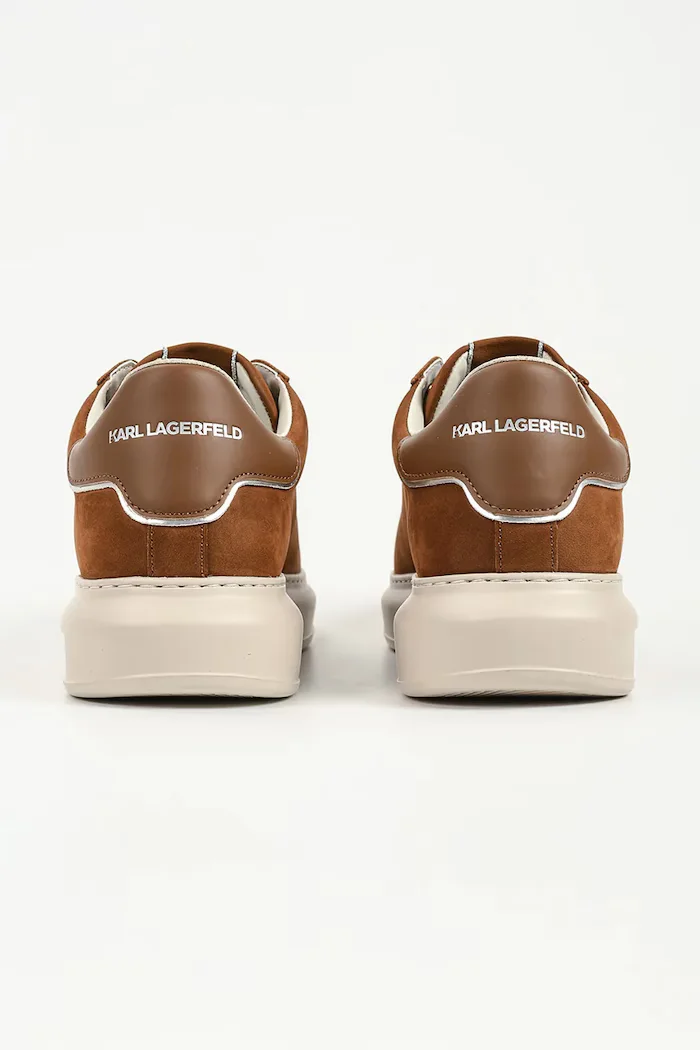 Karl Lagerfeld Kapri маратонки мъжки от велур зелени KL52572N
