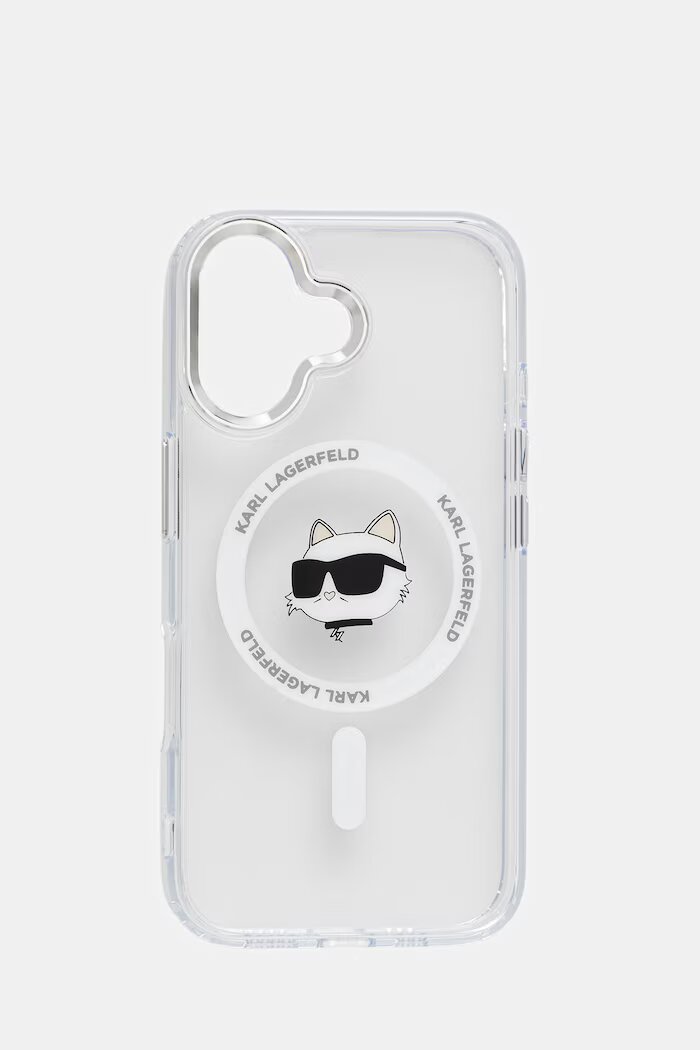 Karl Lagerfeld кейс за телефон iPhone 16 бял KLHMP16SHLSCHH