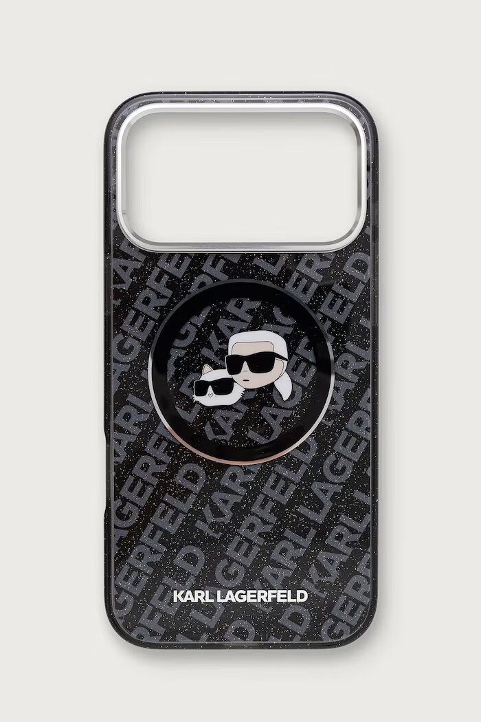 Karl Lagerfeld кейс за телефон iPhone 17 Pro Max черен KLHMP17XHMKBKCHOK