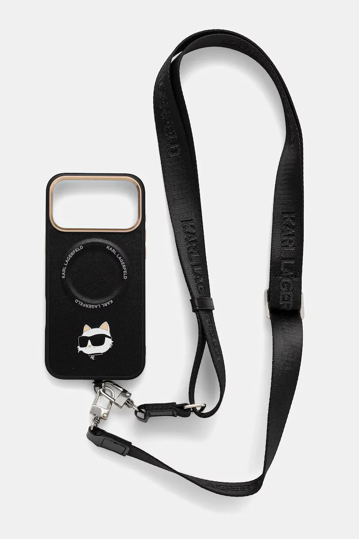 Karl Lagerfeld Кейс за телефон iPhone 17 Pro Max в черно KLHMP17XPCRLRCHK