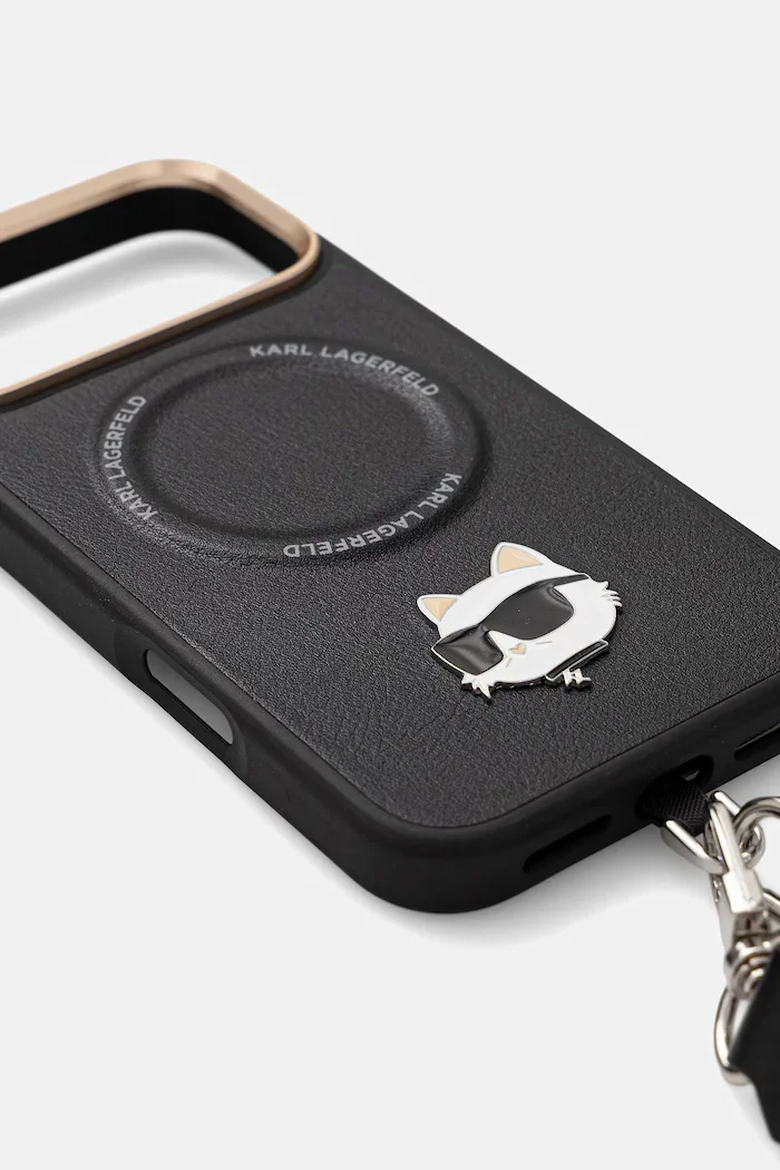 Karl Lagerfeld Кейс за телефон iPhone 17 Pro Max в черно KLHMP17XPCRLRCHK