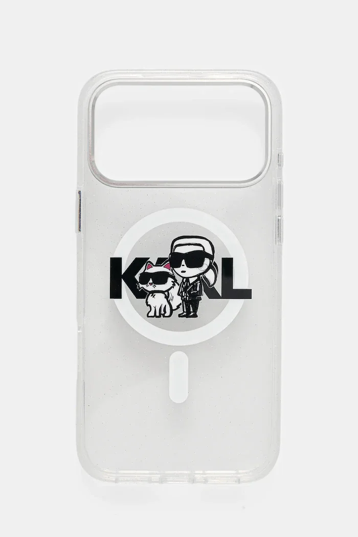 Karl Lagerfeld Кейс за телефон iPhone 17 Pro Max в сребристо KLHMP17XHGKCGKBT