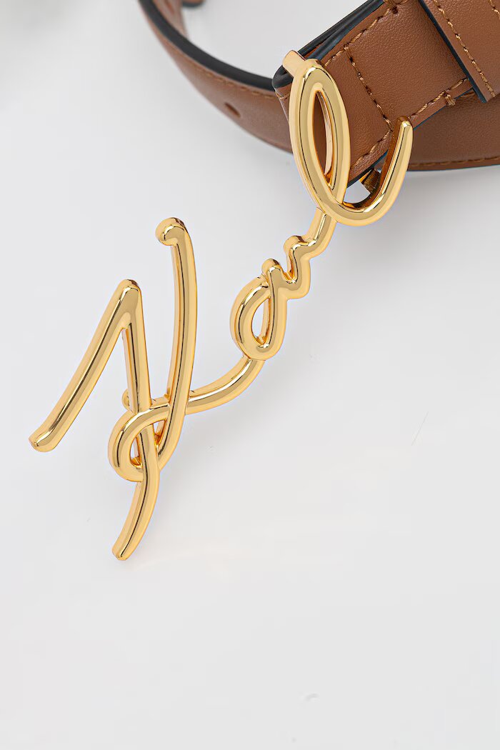 Karl Lagerfeld колан дамски от имитация на кожа K/SIGNATURE бежов B2W33059