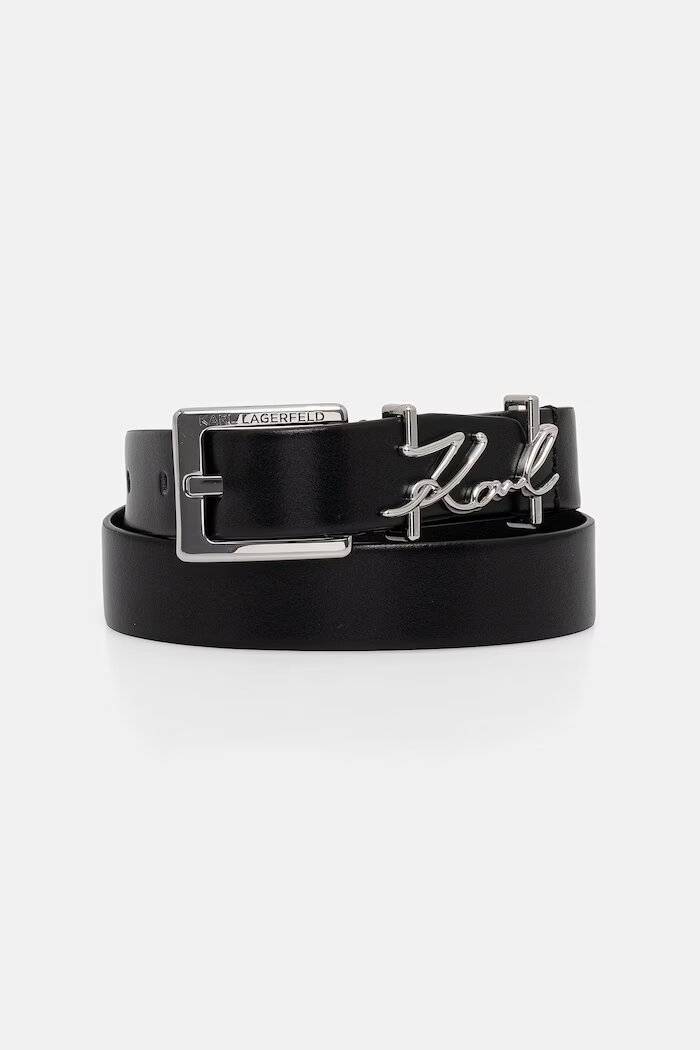 Karl Lagerfeld колан дамски от кожа K/SIGNATURE черен B2W33038