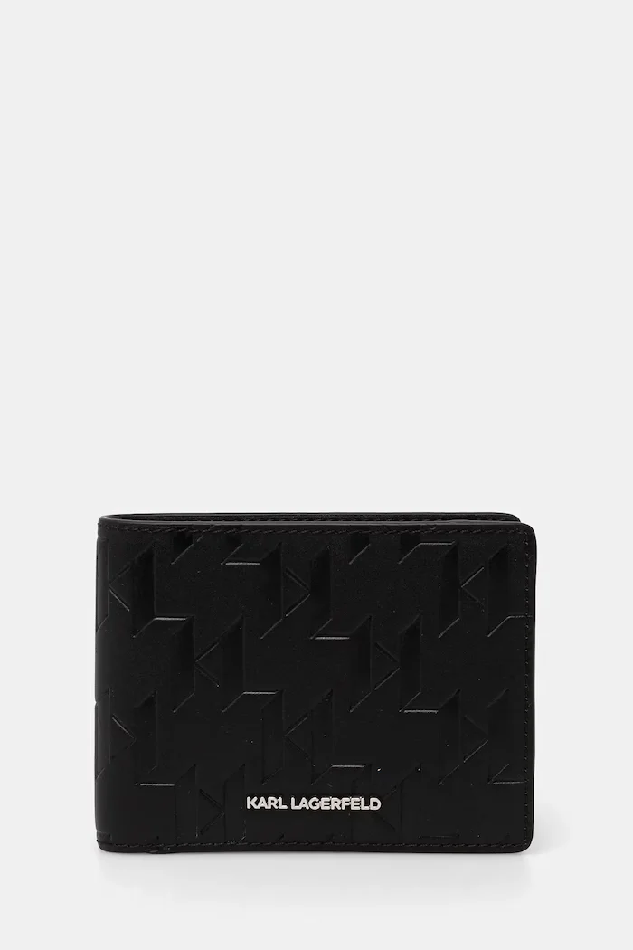 Karl Lagerfeld Кожен портфейл K/LOOM мъжки в черно A1M32015