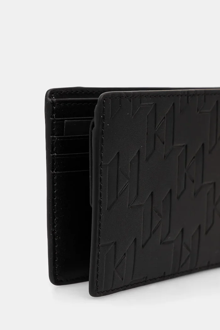 Karl Lagerfeld Кожен портфейл K/LOOM мъжки в черно A1M32015