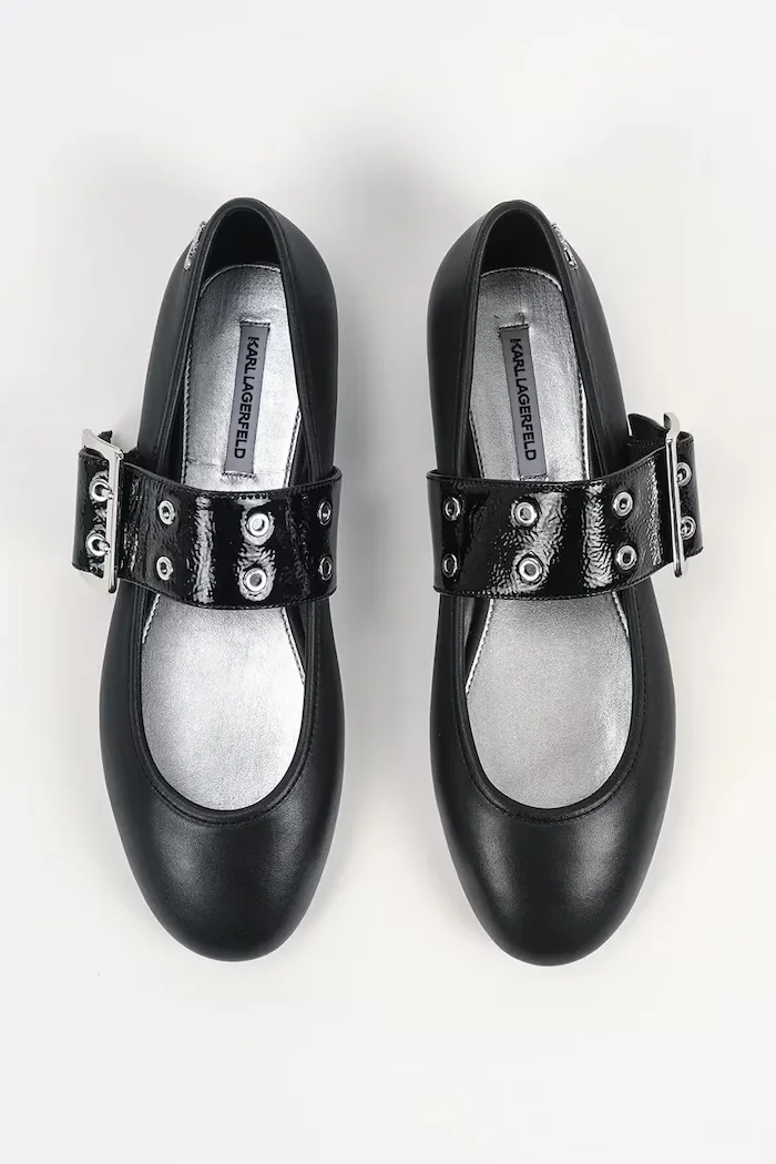 Karl Lagerfeld Кожени балеринки KARO в черно KL40126