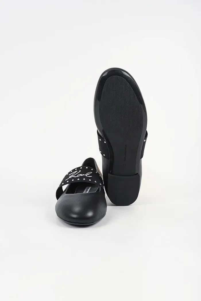 Karl Lagerfeld Кожени балеринки KARO в черно KL40126A
