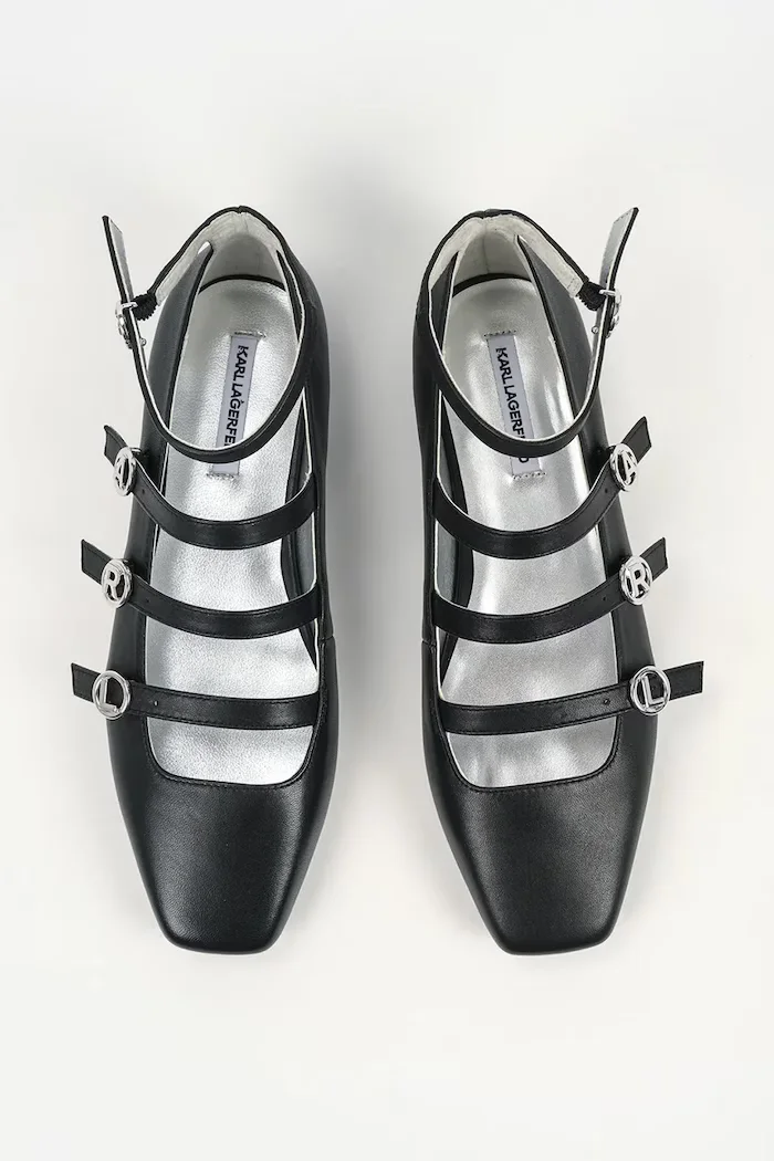 Karl Lagerfeld Кожени балеринки KONNIE в черно KL40195