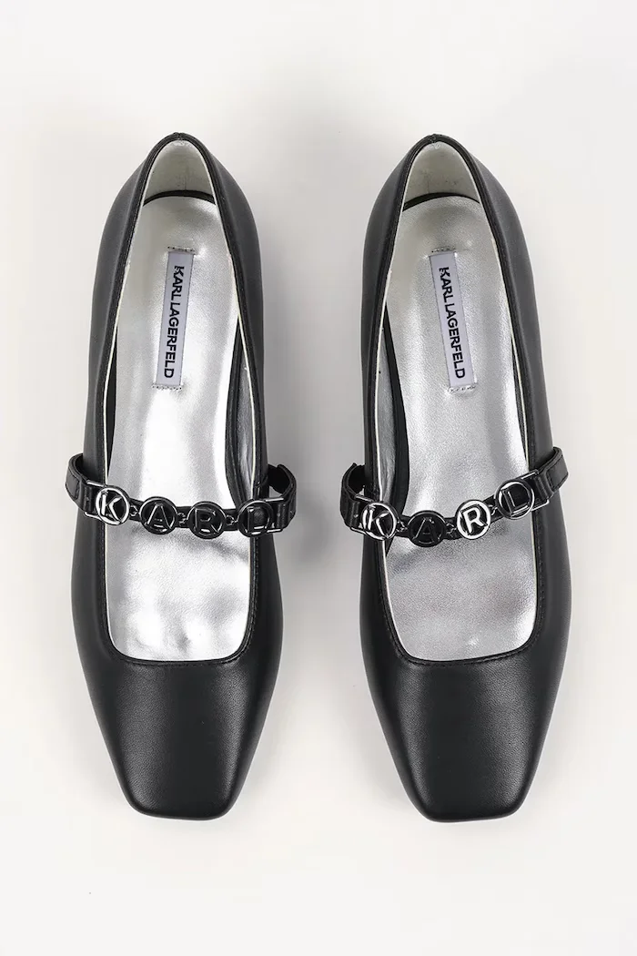 Karl Lagerfeld Кожени балеринки KONNIE в черно KL40196