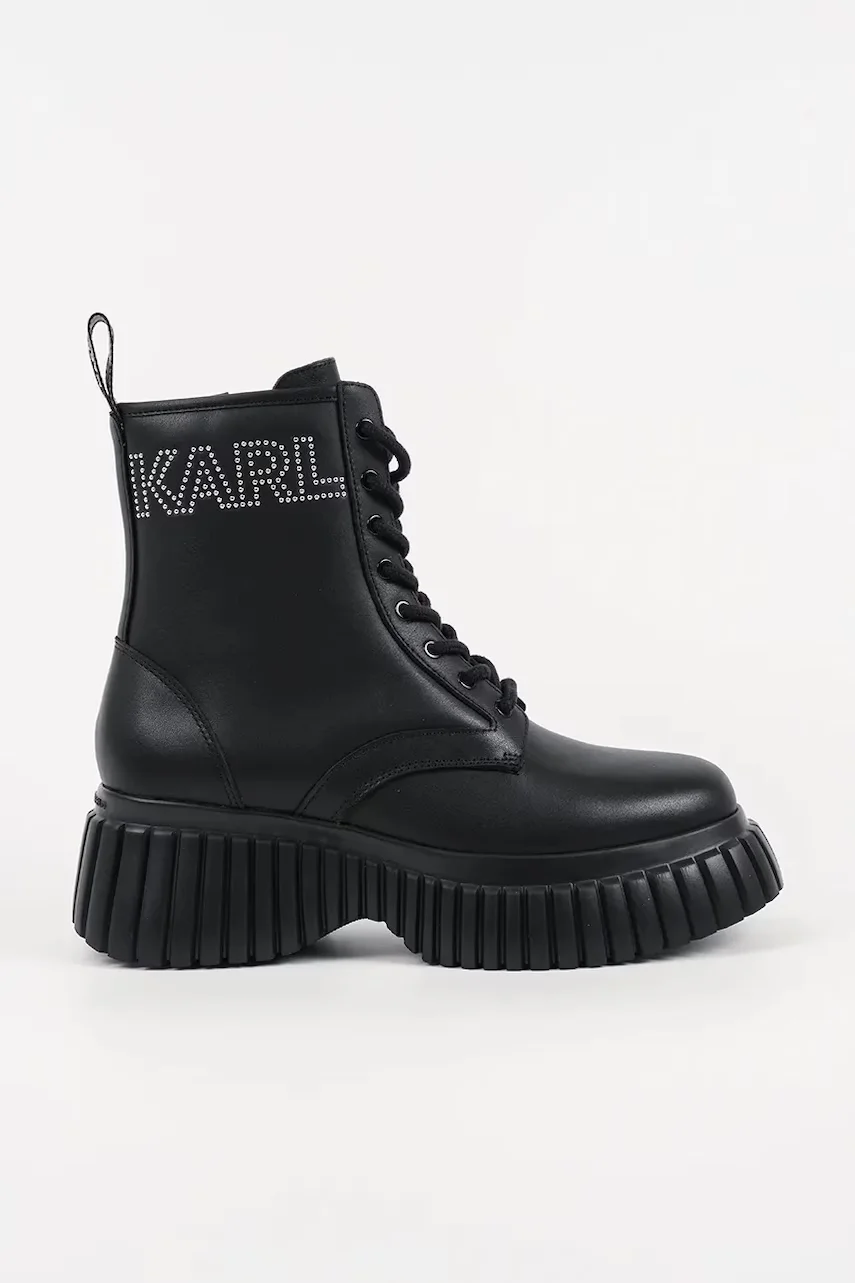 Karl Lagerfeld Кожени боти KREEPER WEDGE