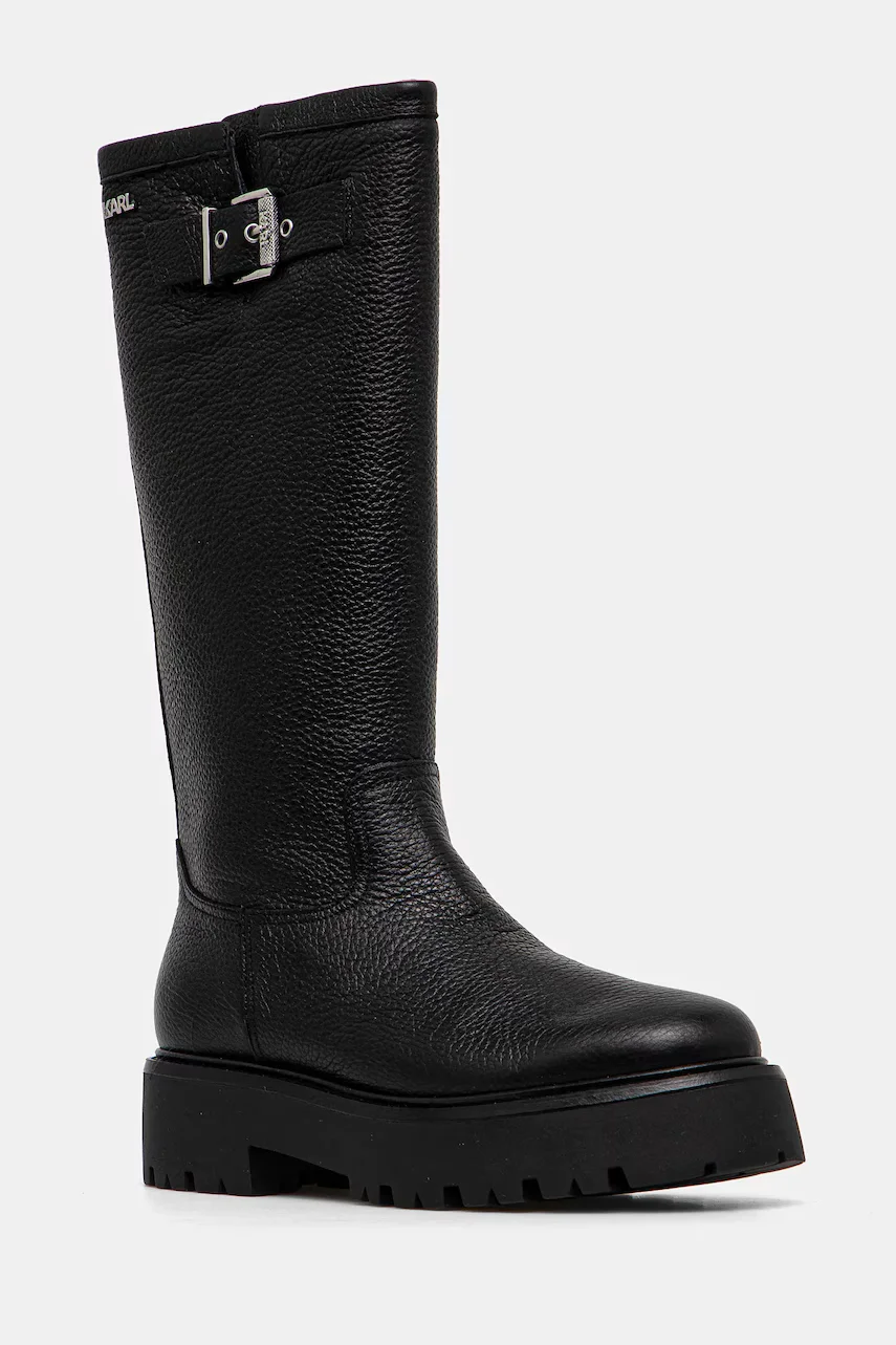 Karl Lagerfeld Кожени ботуши BURLY BIKER