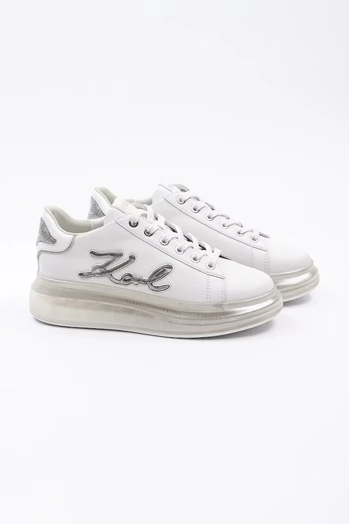 Karl Lagerfeld Кожени маратонки KAPRI KUSHION в бяло KL62610H