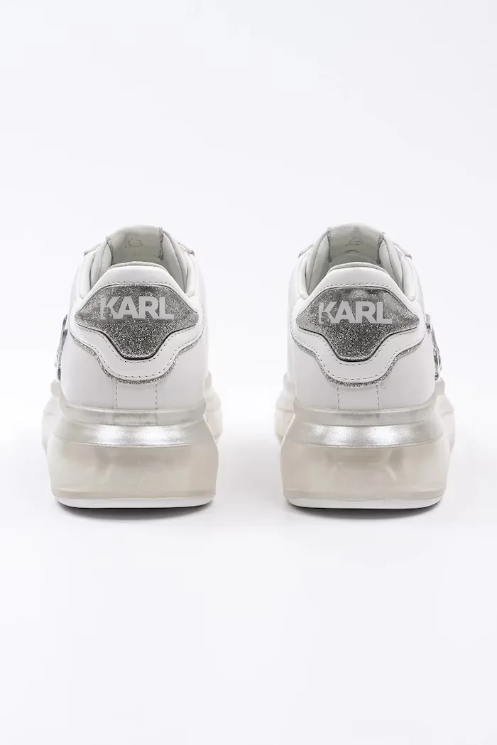 Karl Lagerfeld Кожени маратонки KAPRI KUSHION в бяло KL62610H