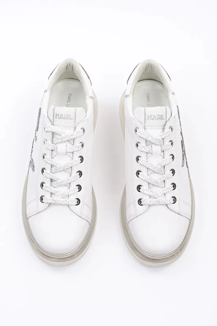 Karl Lagerfeld Кожени маратонки KAPRI KUSHION в бяло KL62610H