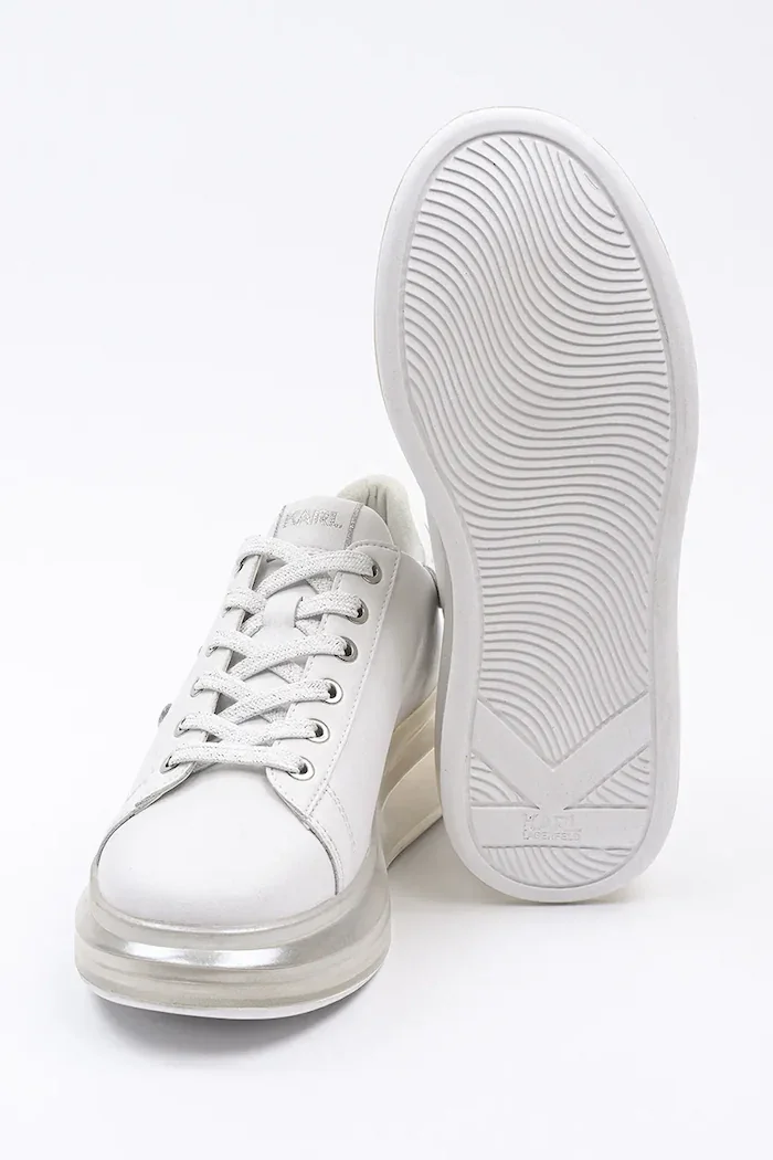 Karl Lagerfeld Кожени маратонки KAPRI KUSHION в бяло KL62610H