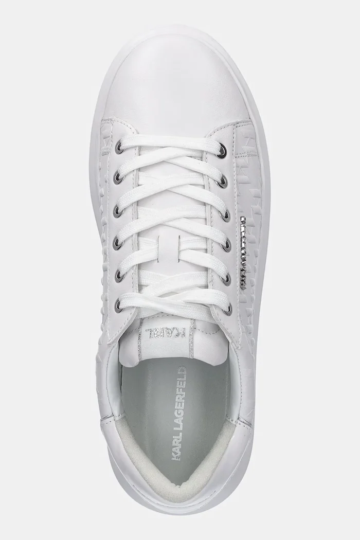 Karl Lagerfeld Кожени маратонки KAPRI MENS в бяло KL52549K