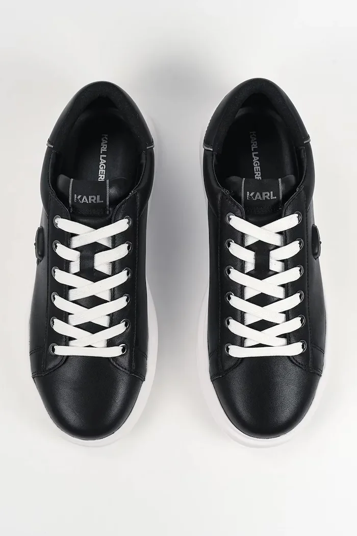 Karl Lagerfeld Кожени маратонки KAPRI NFT мъжки в черно KL52570N