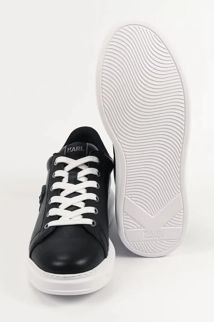 Karl Lagerfeld Кожени маратонки KAPRI NFT мъжки в черно KL52570N
