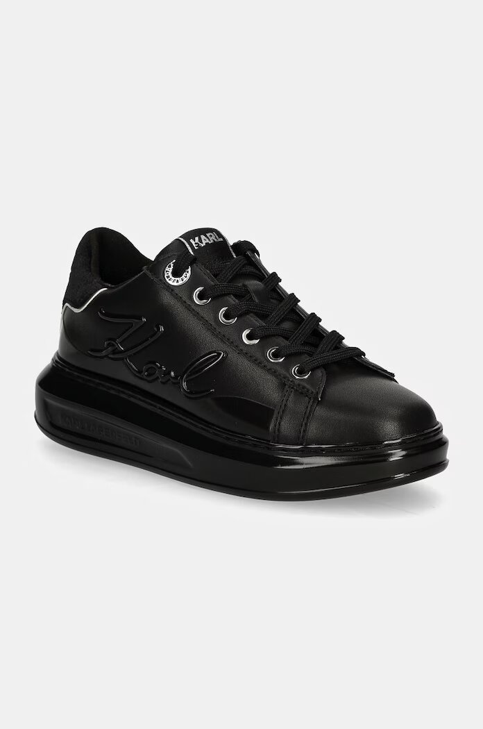 Karl Lagerfeld Кожени маратонки KAPRI в черно KL62548F