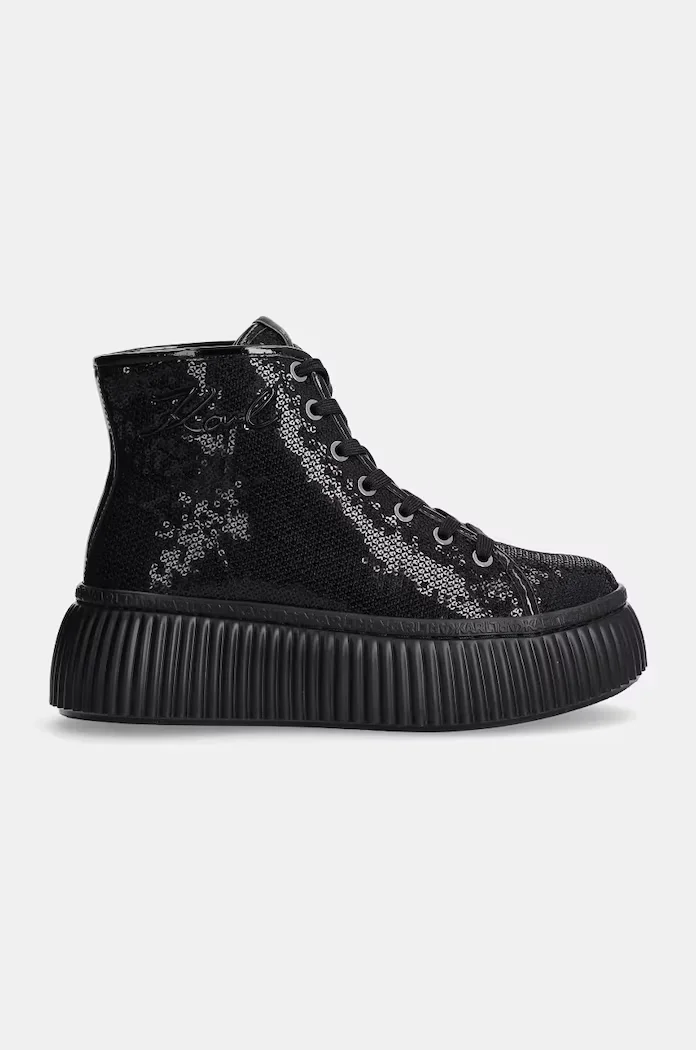 Karl Lagerfeld Кожени маратонки KREEPER в черно KL42348
