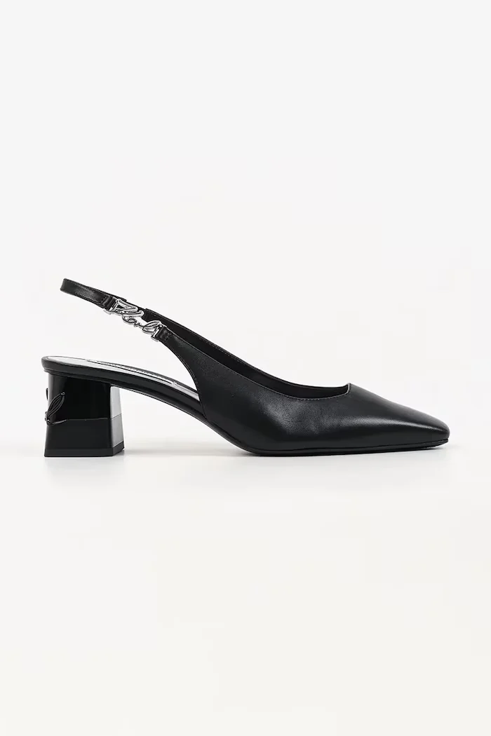Karl Lagerfeld Кожени обувки с дебел ток Kayla в черно с дебел ток KL35406
