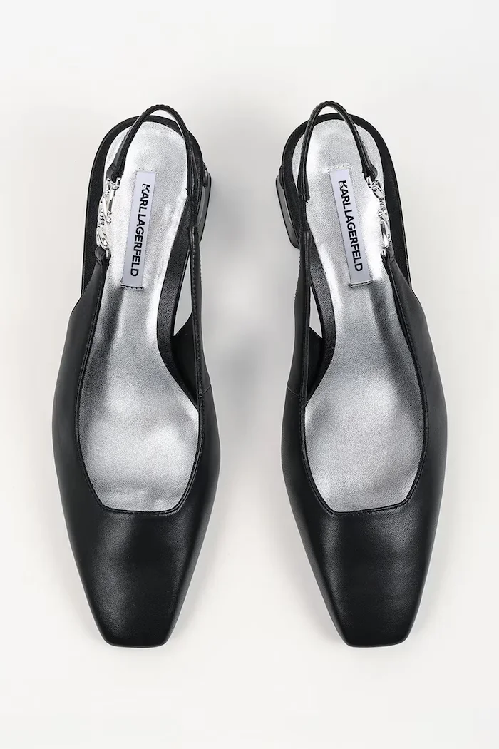 Karl Lagerfeld Кожени обувки с дебел ток Kayla в черно с дебел ток KL35406