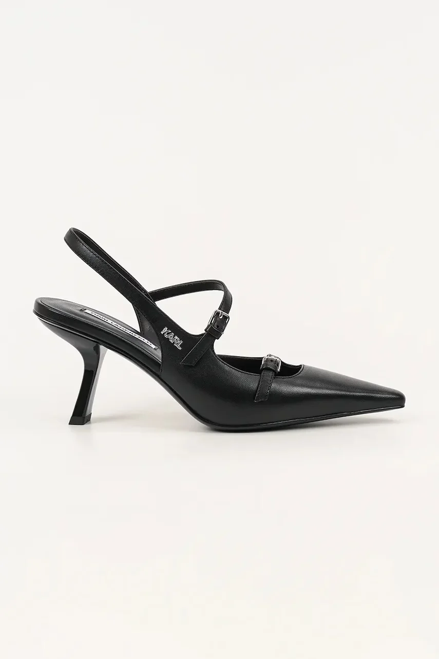 Karl Lagerfeld Кожени обувки с тънък ток KARMEL