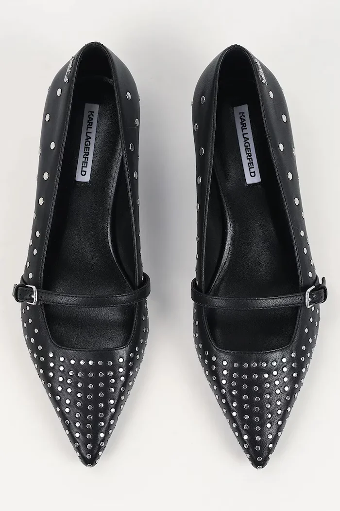 Karl Lagerfeld Кожени обувки с тънък ток PASHA в черно KL30106S