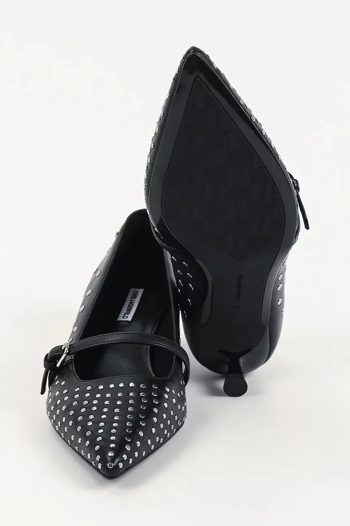 Karl Lagerfeld Кожени обувки с тънък ток PASHA в черно KL30106S