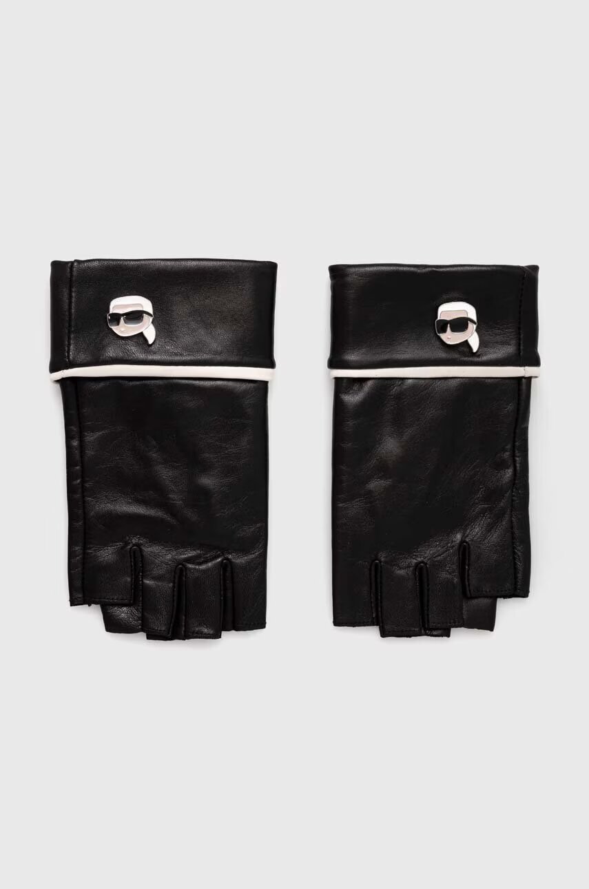 Karl Lagerfeld Кожени ръкавици без пръсти