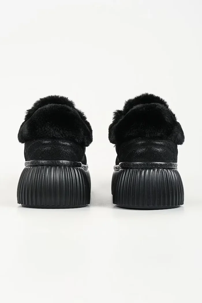 Karl Lagerfeld Kreeper маратонки дамски от велур черни KL42312L