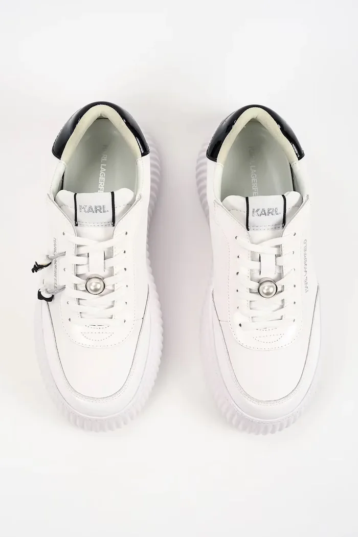 Karl Lagerfeld Kreeper Nft маратонки дамски от кожа бели с платформа KL42377T