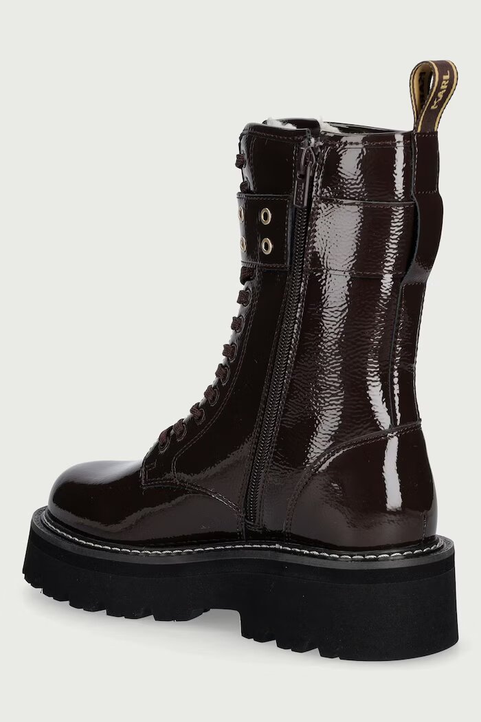 Karl Lagerfeld кубинки дамски от кожа Kyla кафяви KL43475