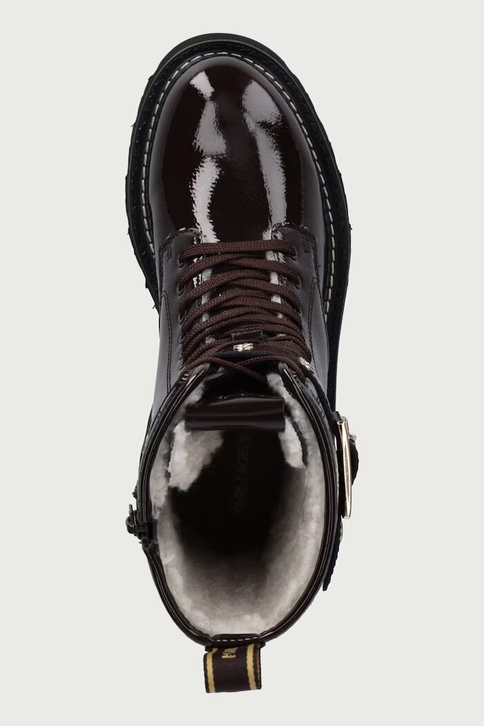 Karl Lagerfeld кубинки дамски от кожа Kyla кафяви KL43475