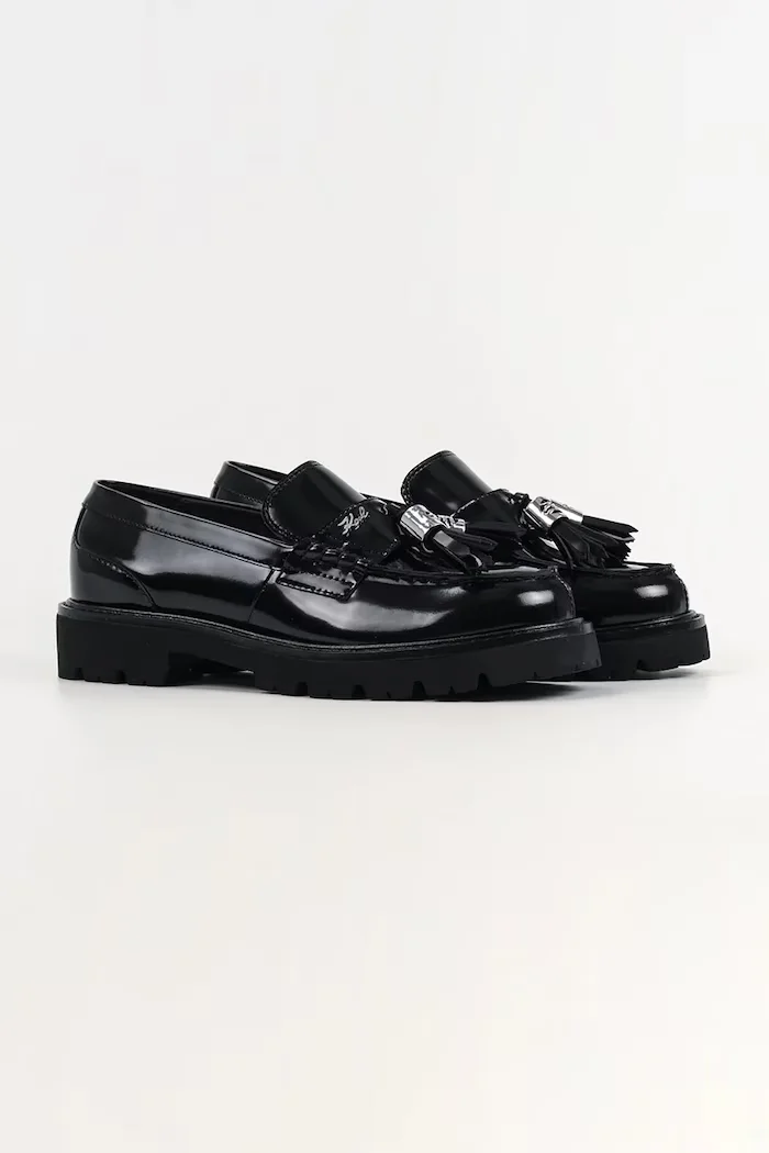 Karl Lagerfeld лоуфъри дамски от кожа Lowell черни KL42225