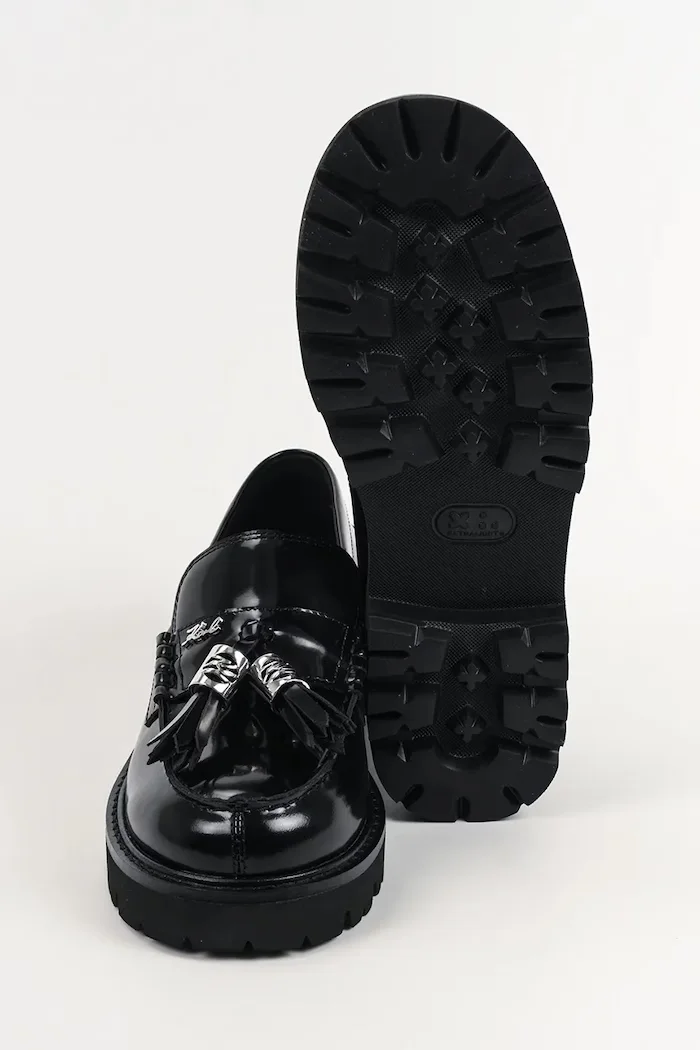 Karl Lagerfeld лоуфъри дамски от кожа Lowell черни KL42225