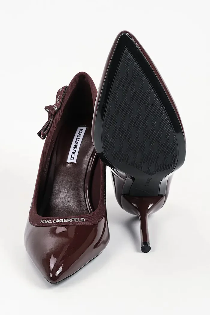 Karl Lagerfeld обувки с ток от кожа Sarabande бордо KL30908R