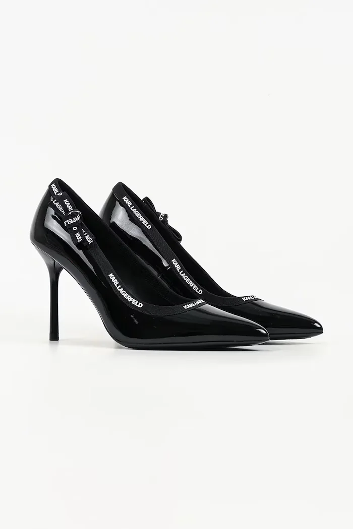 Karl Lagerfeld обувки с ток от кожа Sarabande черни KL30908R
