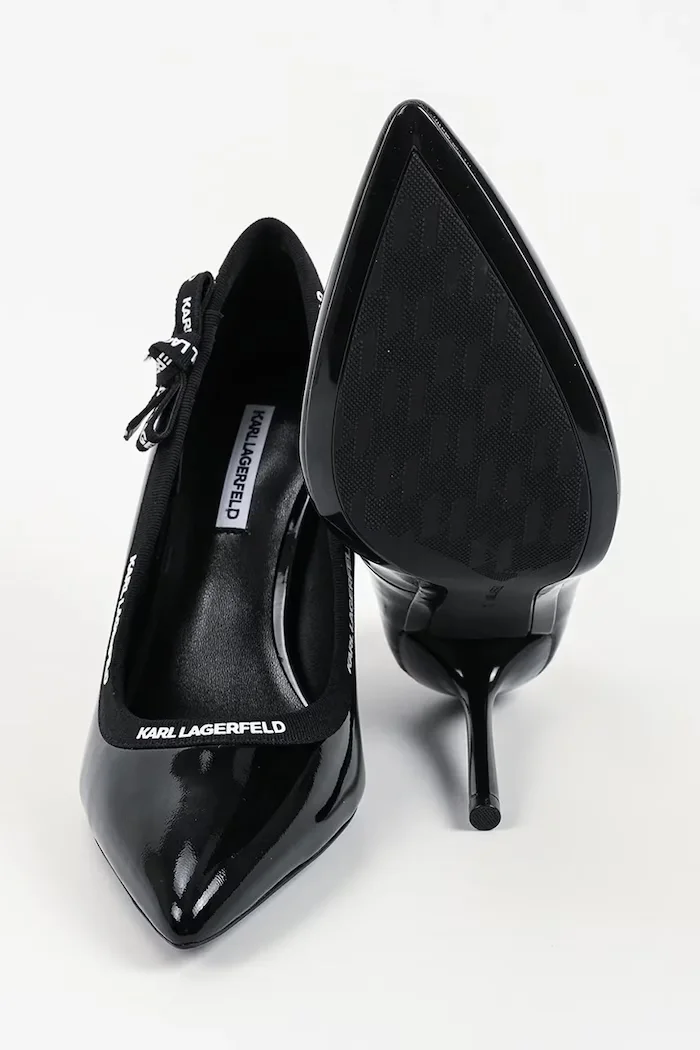 Karl Lagerfeld обувки с ток от кожа Sarabande черни KL30908R