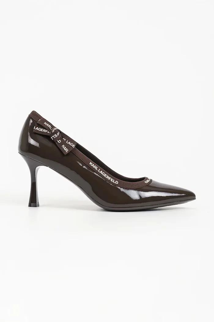 Karl Lagerfeld обувки с ток от кожа Sienna кафяви KL32708R