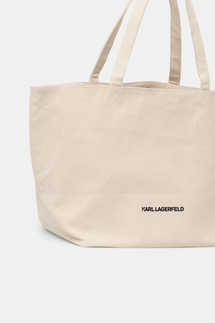 Karl Lagerfeld Памучна чанта IKON в бежово A1W50022