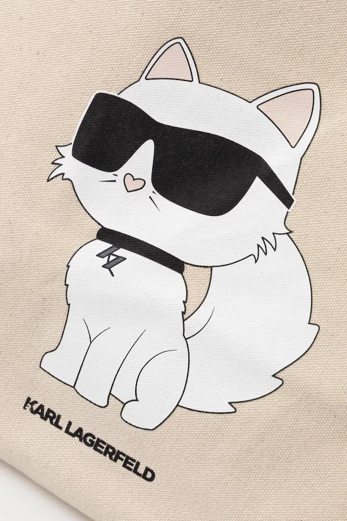 Karl Lagerfeld Памучна чанта IKON в бежово A1W50022