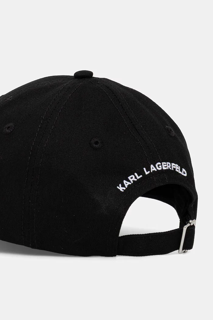 Karl Lagerfeld Памучна шапка с козирка IKON в червено с апликация A1W33037